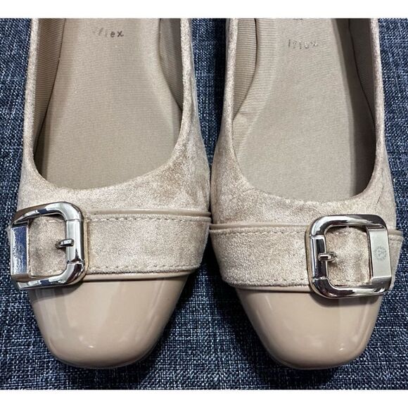 Anne Klein Morgan Low Wedge Pump SZ 9.5M, SAND SUEDE - Picture 5 of 9